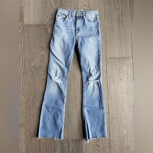 Hudson Barbara Roy Distressed Raw Hem Jeans Size 26